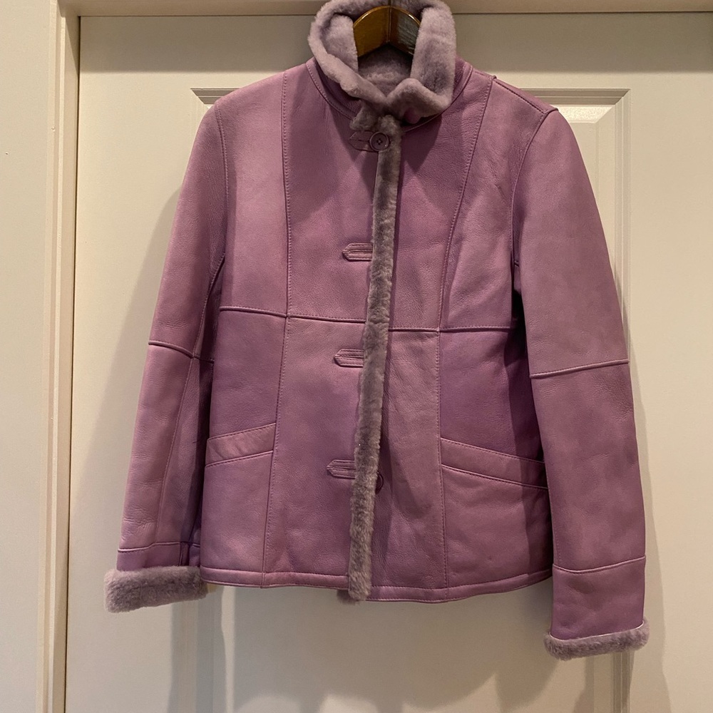 Dominic Bellissimo Lilac Shearling Coat PREOWNED size -S